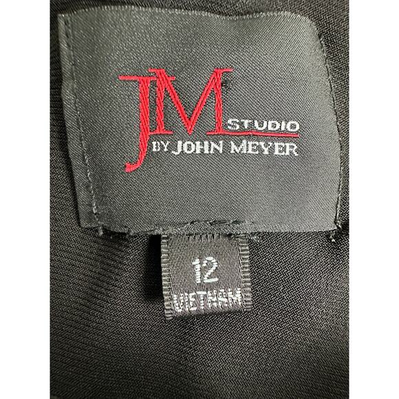 JM Studio Size 12 Black Dress Drape Shimmer Glitter Velvet Floral Cocktail XMAS - Picture 9 of 12